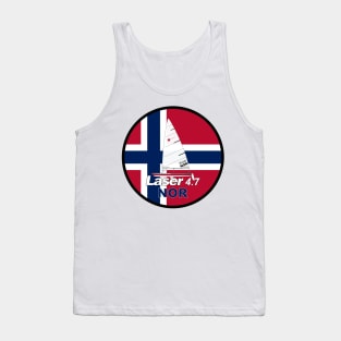 laser class sailboat on flag Norway Tank Top